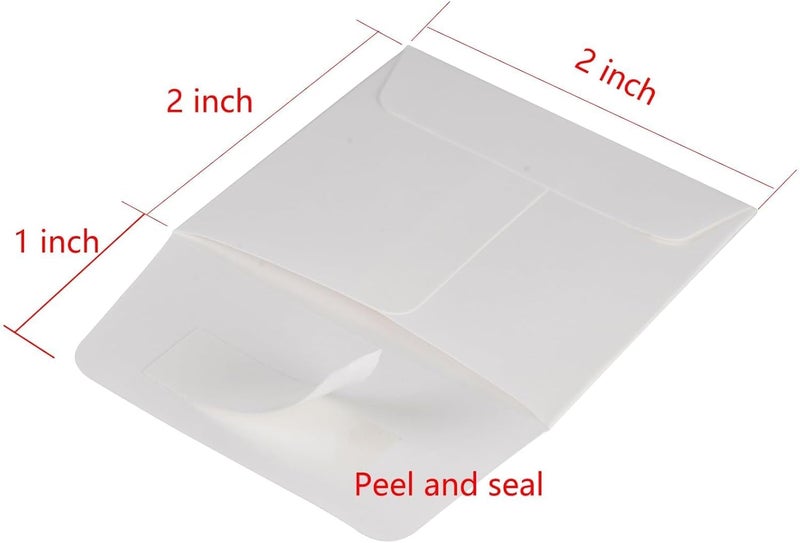 Jsfelye 2 x 2Inches Tiny Coin Envelopes - Self Seal 128-Count Mini Envelopes, Bulk Small Envelope Pockets for Seeds, white - Image 2